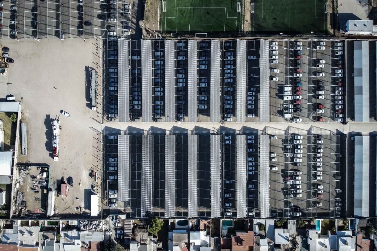 Aerial view of the Mundo Maipú solar park, Córdoba