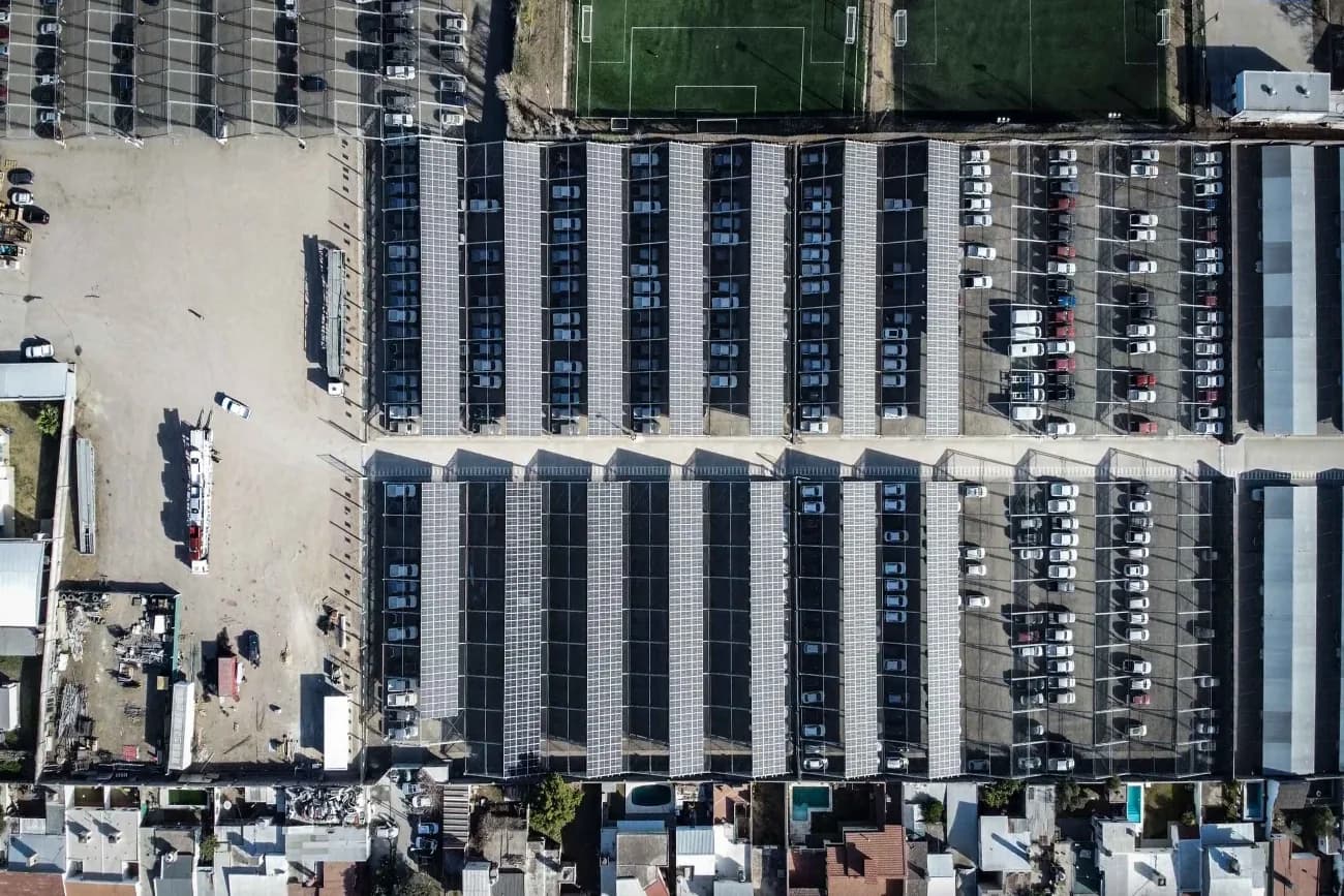 Aerial view of the Mundo Maipú solar park, Córdoba