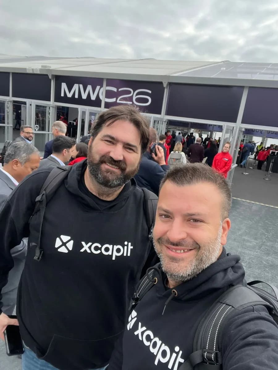 José Trajtenberg (CEO) e Fernando Boiero (CTO) di Xcapit al Mobile World Congress 2026, Barcellona