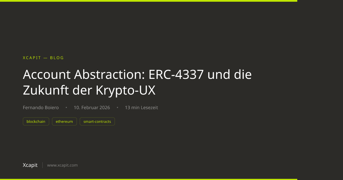 Account Abstraction: ERC-4337 und die Zukunft der Krypto-UX | Xcapit