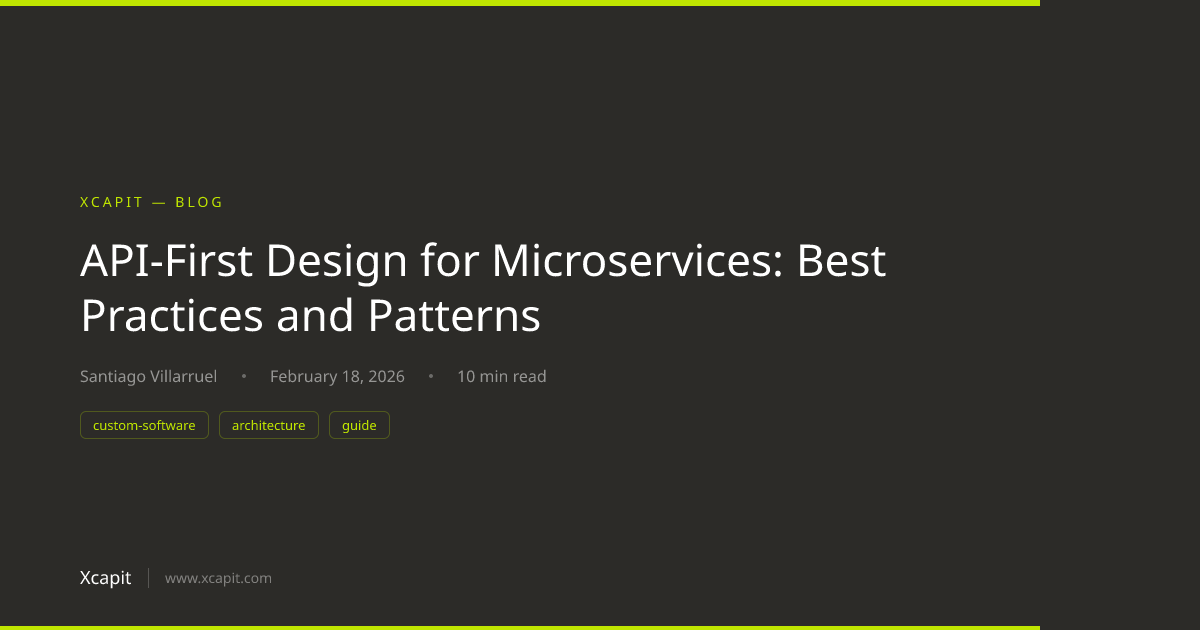 API-First Design for Microservices: Best Practices and Patterns | Xcapit