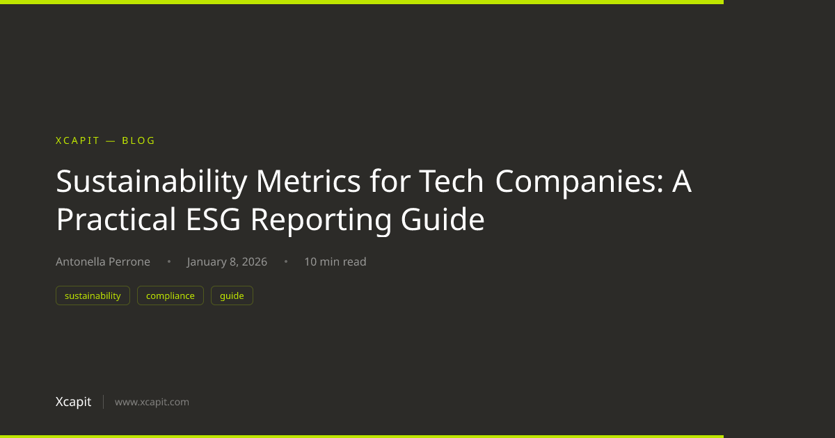 Sustainability Metrics for Tech Companies: A Practical ESG Reporting ...
