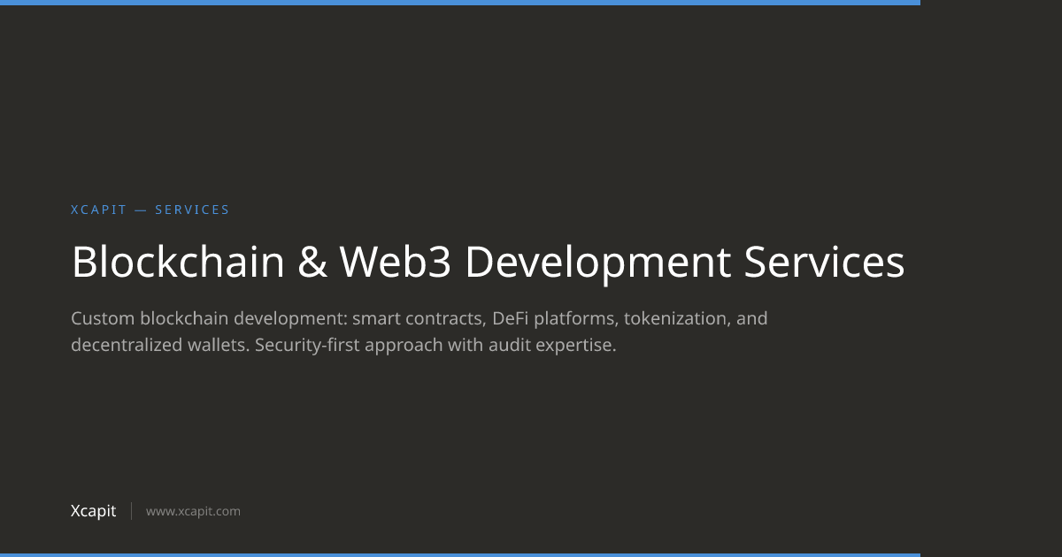Blockchain & Web3 Development Services | Xcapit