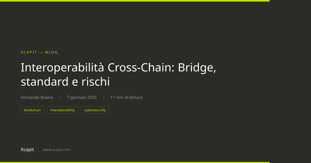 Interoperabilità Cross-Chain: Bridge, standard e rischi | Xcapit